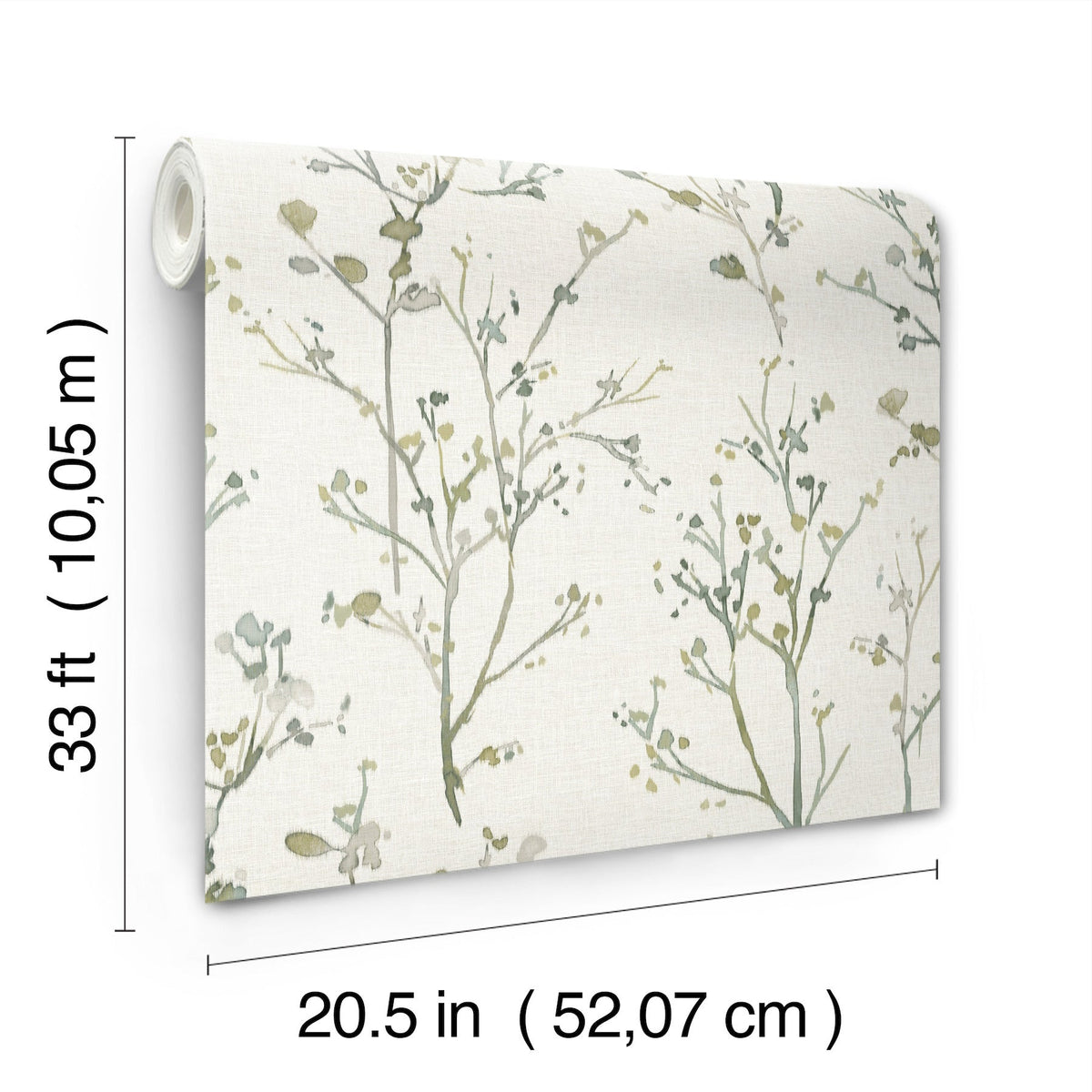 Silverling Budding Branches Wallpaper wallpaper detail or room view