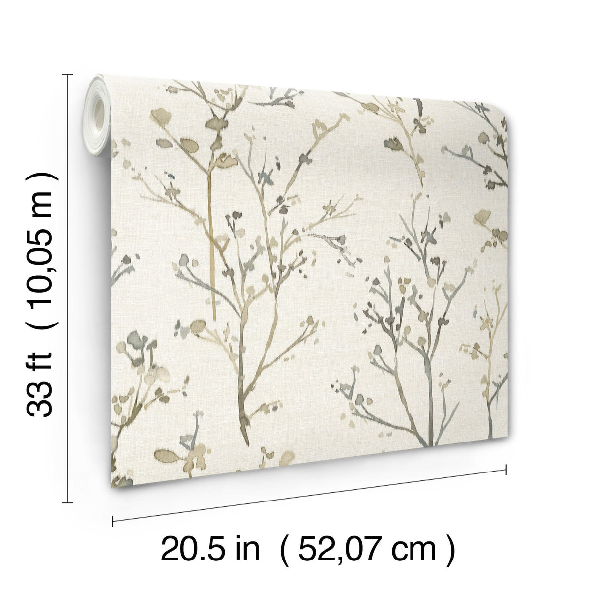 Silverling Budding Branches Wallpaper wallpaper detail or room view