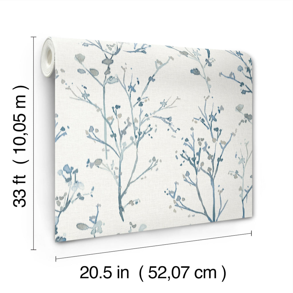 Silverling Budding Branches Wallpaper wallpaper detail or room view