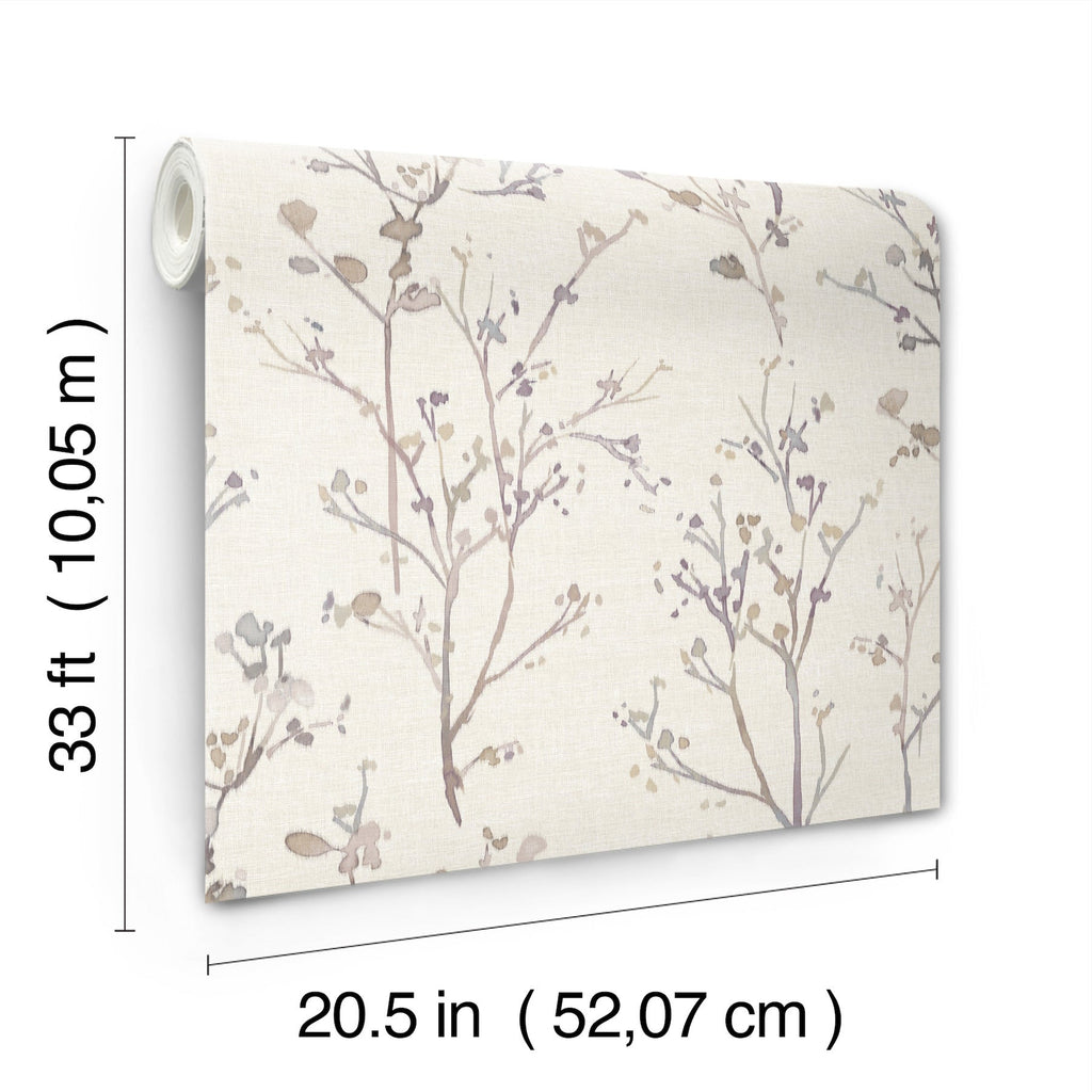 Silverling Budding Branches Wallpaper wallpaper detail or room view