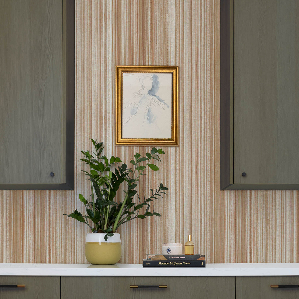 Elan Ombre Stripe Wallpaper wallpaper detail or room view