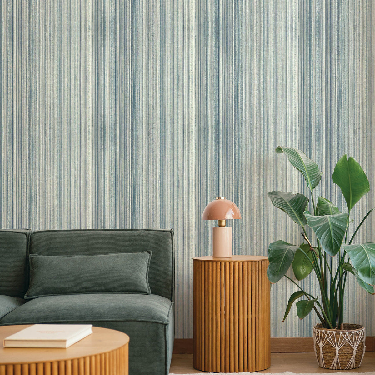 Elan Ombre Stripe Wallpaper wallpaper detail or room view