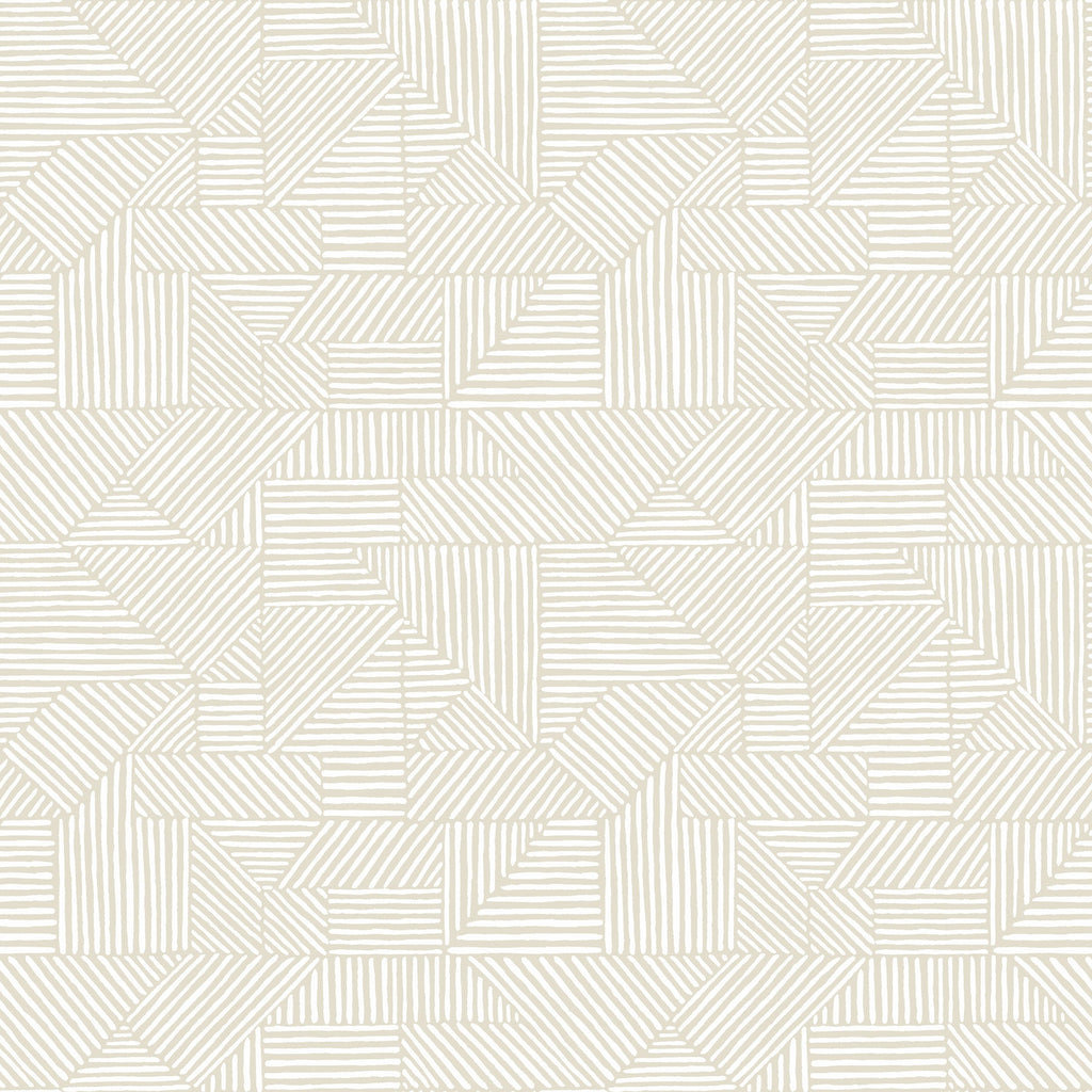 Crescendo Block Geometric Wallpaper in Silver
