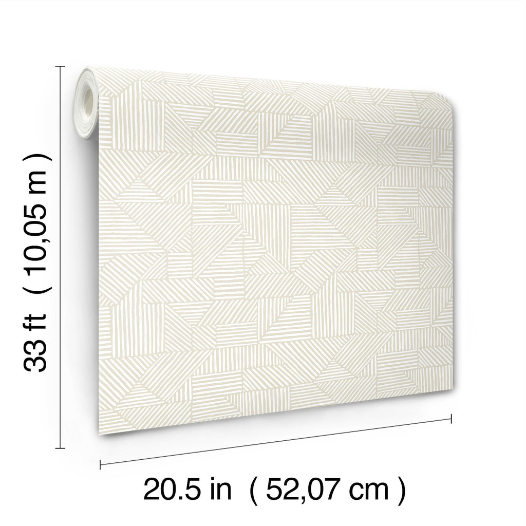 Crescendo Block Geometric Wallpaper wallpaper detail or room view