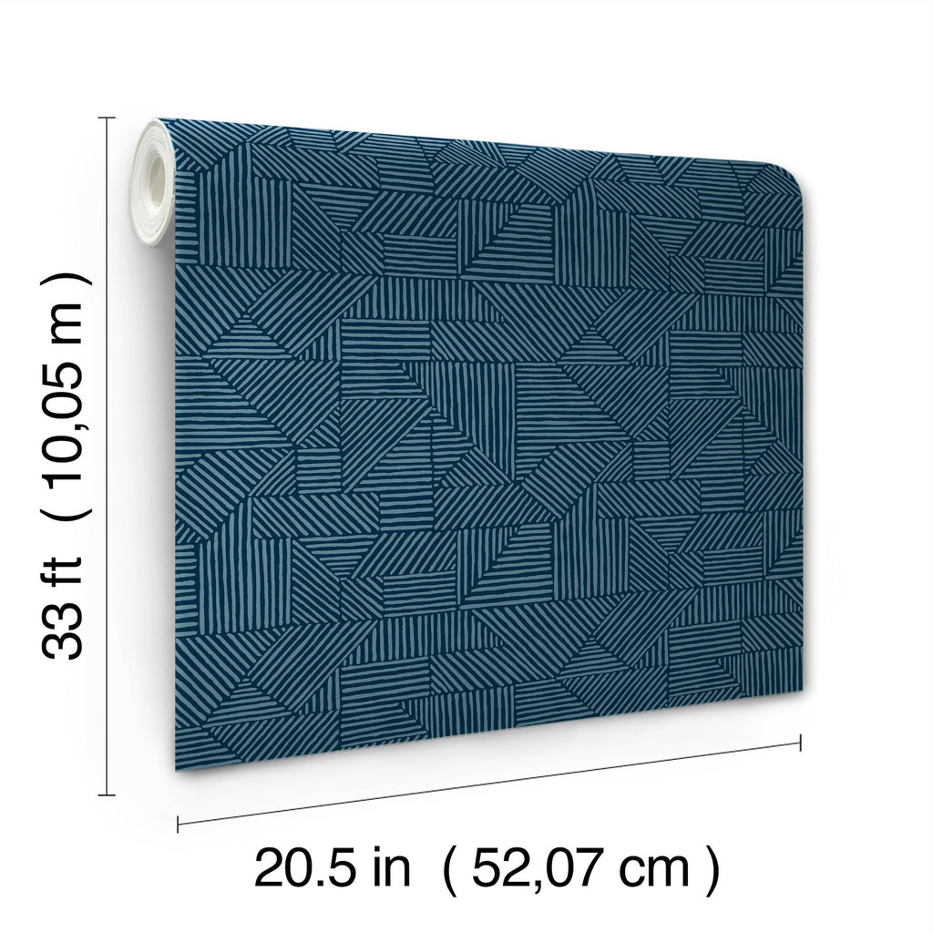Crescendo Block Geometric Wallpaper wallpaper detail or room view