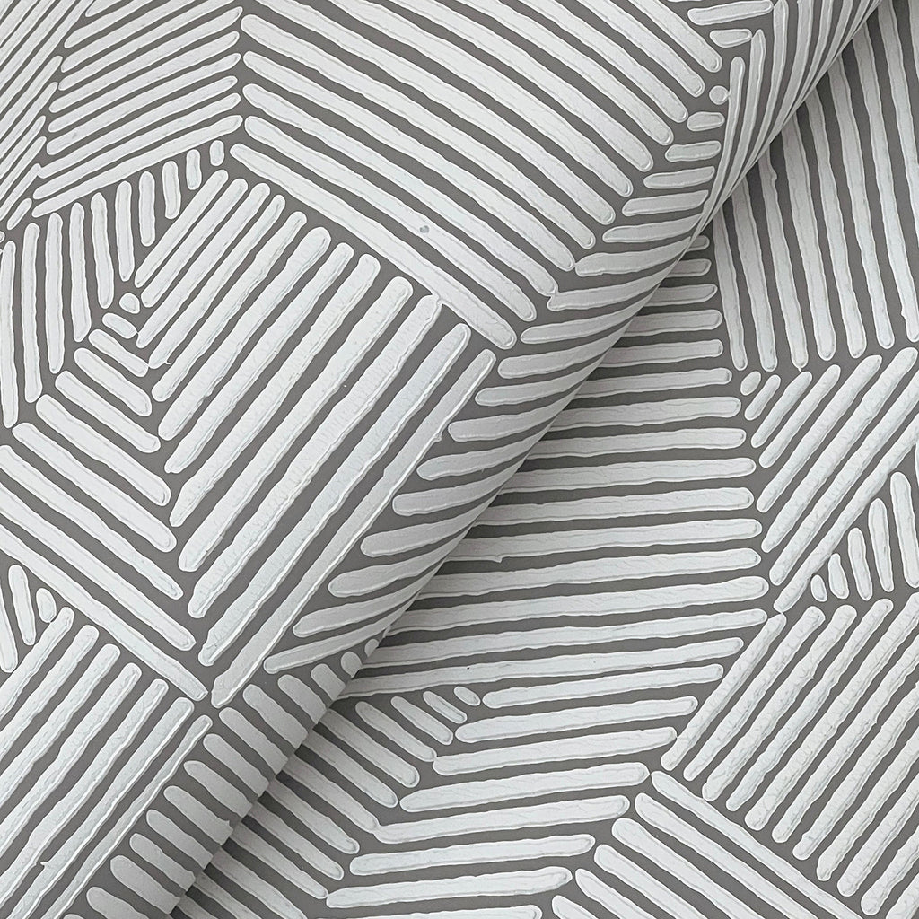 Crescendo Block Geometric Wallpaper wallpaper detail or room view