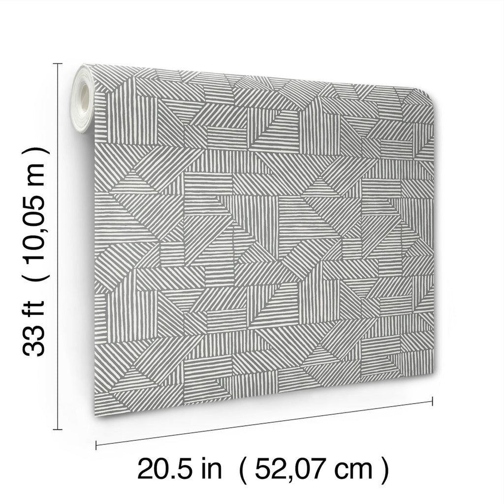 Crescendo Block Geometric Wallpaper wallpaper detail or room view