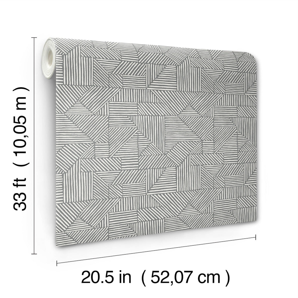 Crescendo Block Geometric Wallpaper wallpaper detail or room view