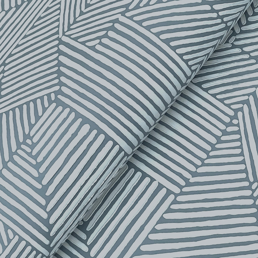 Crescendo Block Geometric Wallpaper wallpaper detail or room view