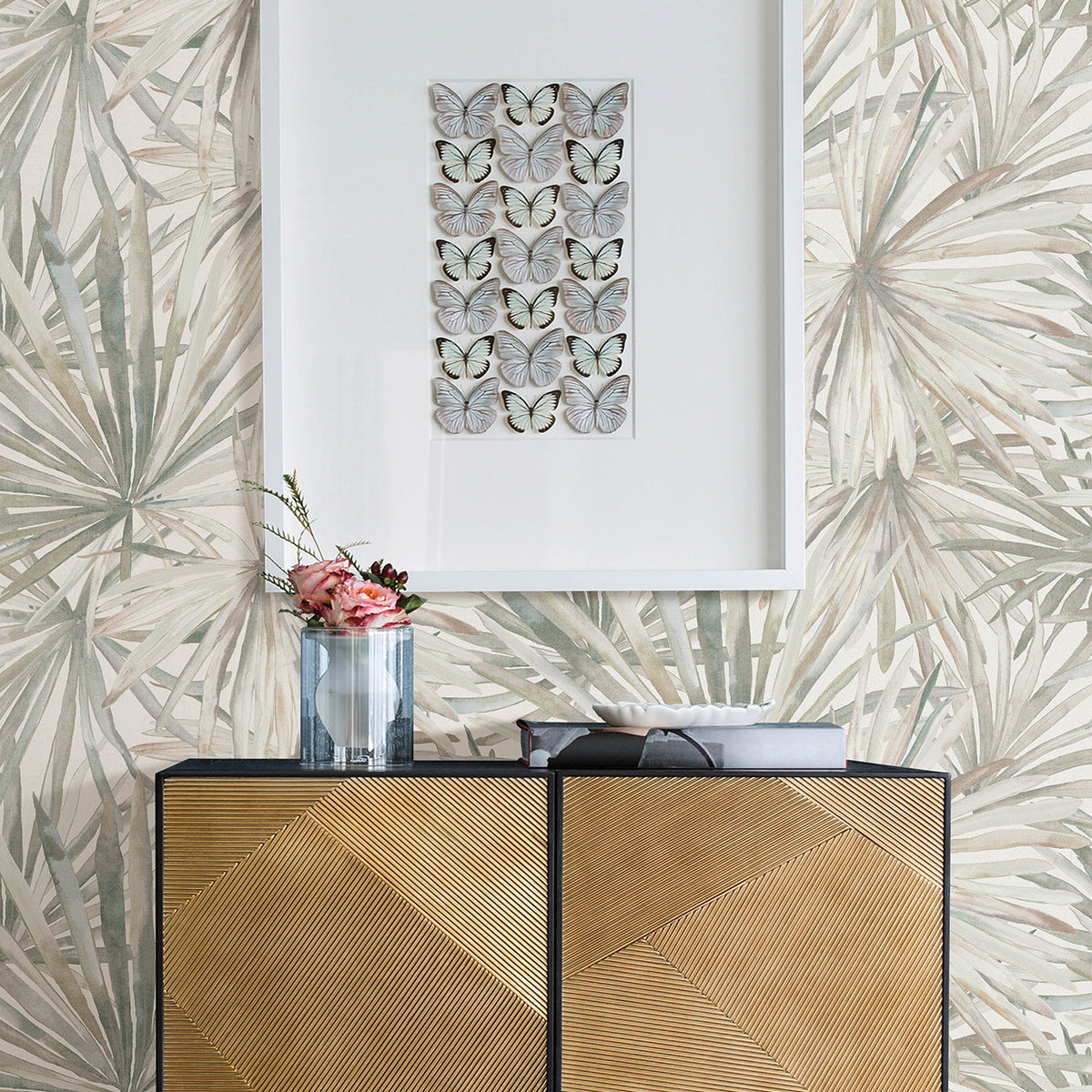 Corifa Palm Leaf Wallpaper wallpaper detail or room view