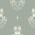 Gullvie Pansies Wallpaper in Light Blue