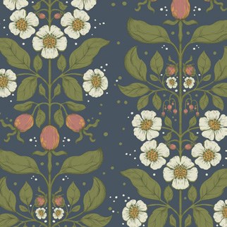 Rosa Cream Floral Columns Wallpaper wallpaper