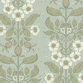 Rosa Floral Columns Wallpaper in Navy