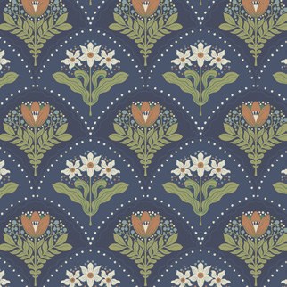 Maj Light Grey Floral Damask Wallpaper