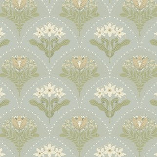 Maj Floral Damask Wallpaper in Navy