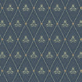 Alma Diamond Floral Wallpaper in Navy