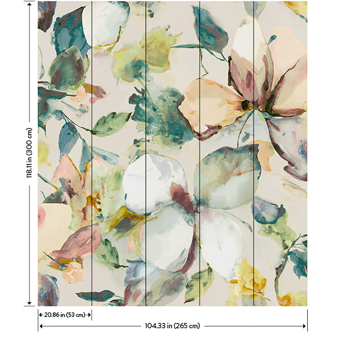 Florian Wall Mural wallpaper detail or room view