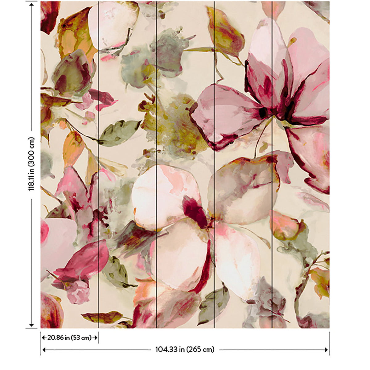 Florian Wall Mural wallpaper detail or room view