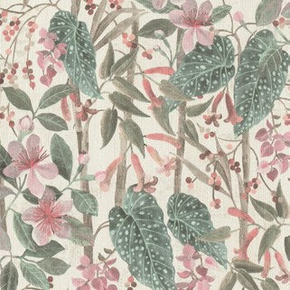 Kalina Floral Fruits Wallpaper in Black