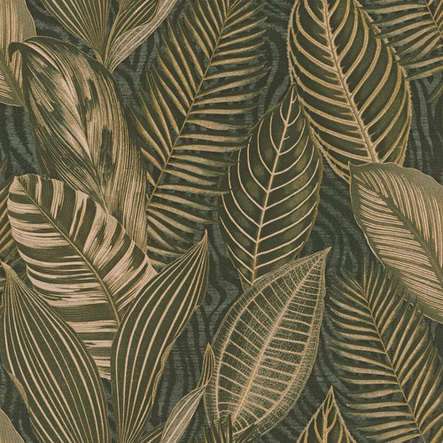 Acacius Dark Tropical Foliage Wallpaper
