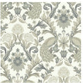 Plume Dynasty White & Neutral Metallic Wallpaper - AC9102