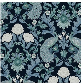 Plume Dynasty Navy Wallpaper - AC9103