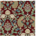 Plume Dynasty Wallpaper in Red Metallic