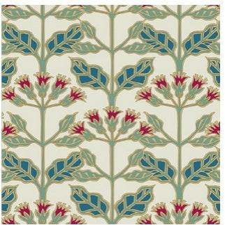 Tracery Blooms Cream Metallic Wallpaper - AC9111