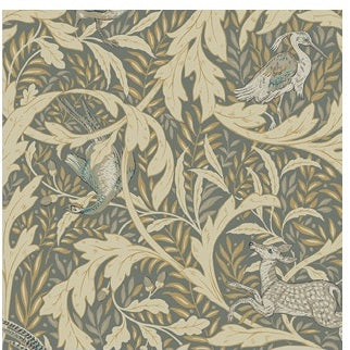 Woodland Tapestry Neutral Metallic Wallpaper