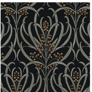 Calluna Metallic Wallpaper in Black & Gold