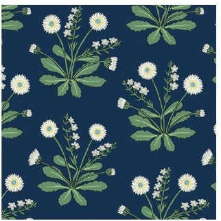 Meadow Flowers Navy & White Wallpaper - AC9151