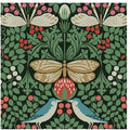 Butterfly Garden Green Metallic Wallpaper - AC9161