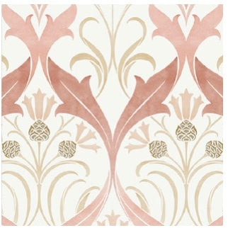 Pine Cone Ribbon Blush Wallpaper - AC9175