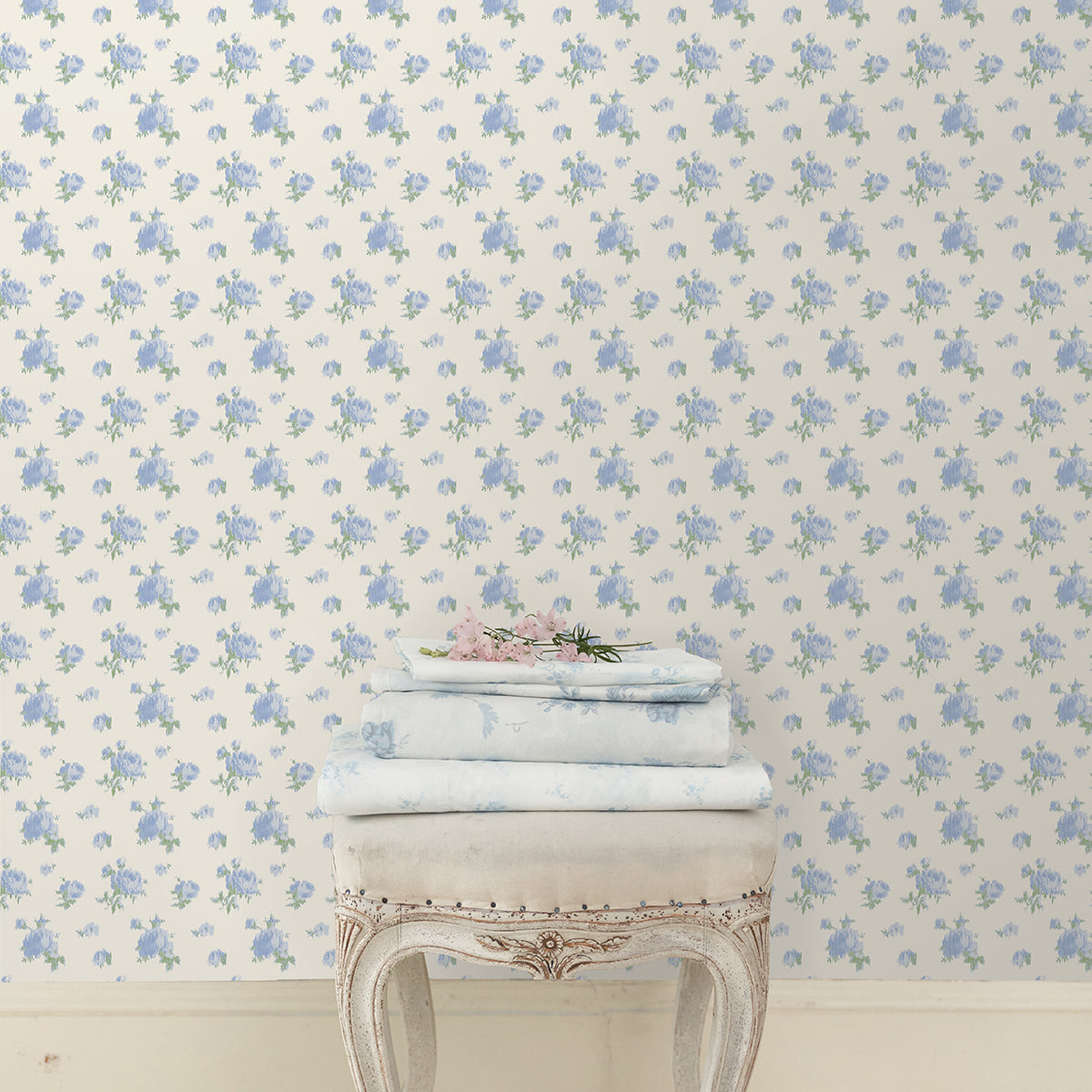 LoveShackFancy Ikat Rose Small Print Wallpaper wallpaper detail or room view
