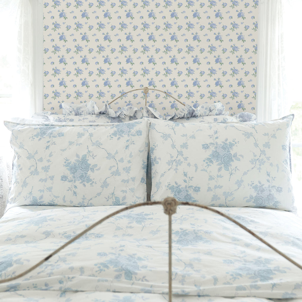 LoveShackFancy Ikat Rose Small Print Wallpaper wallpaper detail or room view