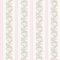 LoveShackFancy Marigold Wreath Floral Stripe Wallpaper in Pastel Peach