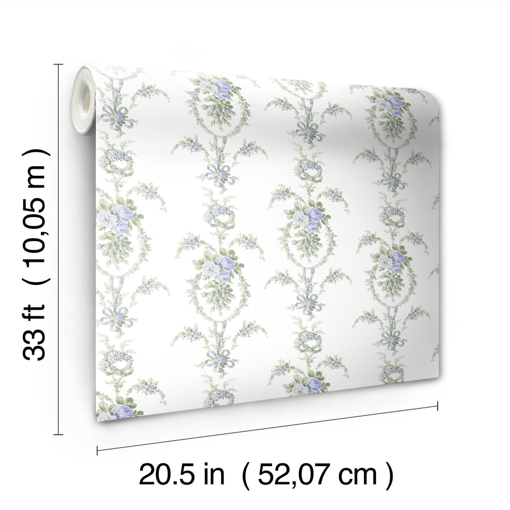 LoveShackFancy Rose Cheeks Floral Cluster Wallpaper wallpaper detail or room view
