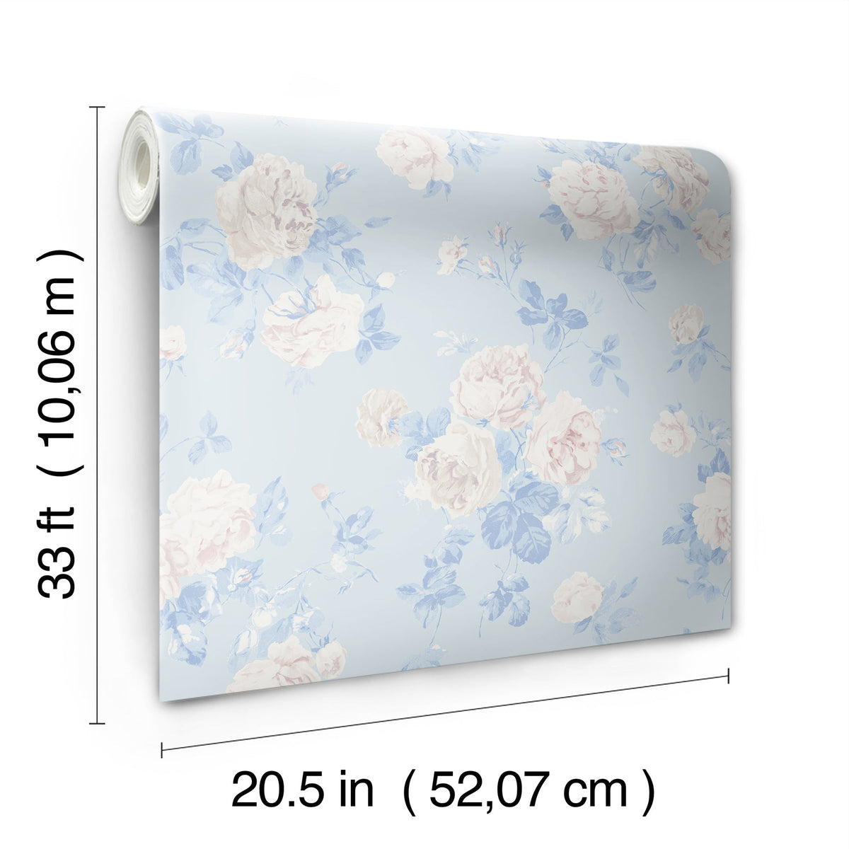 LoveShackFancy Everblooming Rosettes Cabbage Rose Bouquets Wallpaper wallpaper detail or room view