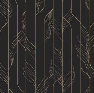 Elemental Thread Black & Gold Wallpaper - DF3305
