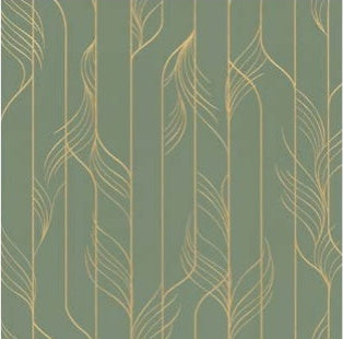 Elemental Thread Green & Gold Wallpaper - DF3306