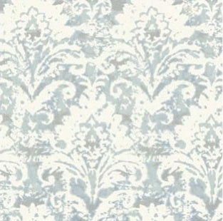 Velvet Crush Damask Wallpaper in Blue & Pearl