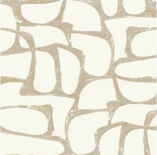 Craftsman Geometric White & Gold Wallpaper - DF3351