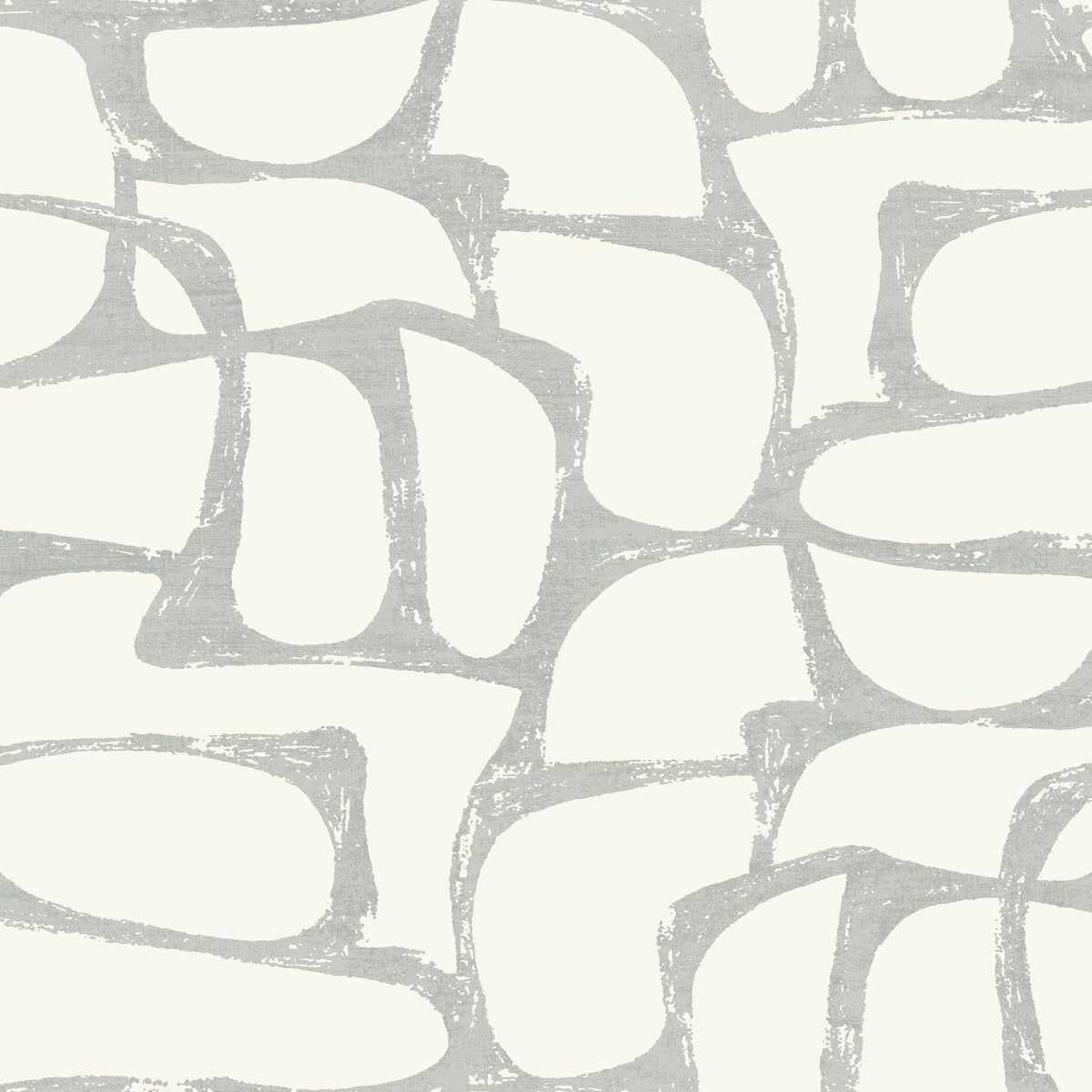 Craftsman Geometric Wallpaper in White & Silver