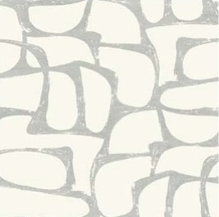 Craftsman Geometric White & Silver Wallpaper - DF3356