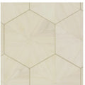 Hexagram Wood Veneer Off White Wallpaper - HO2101