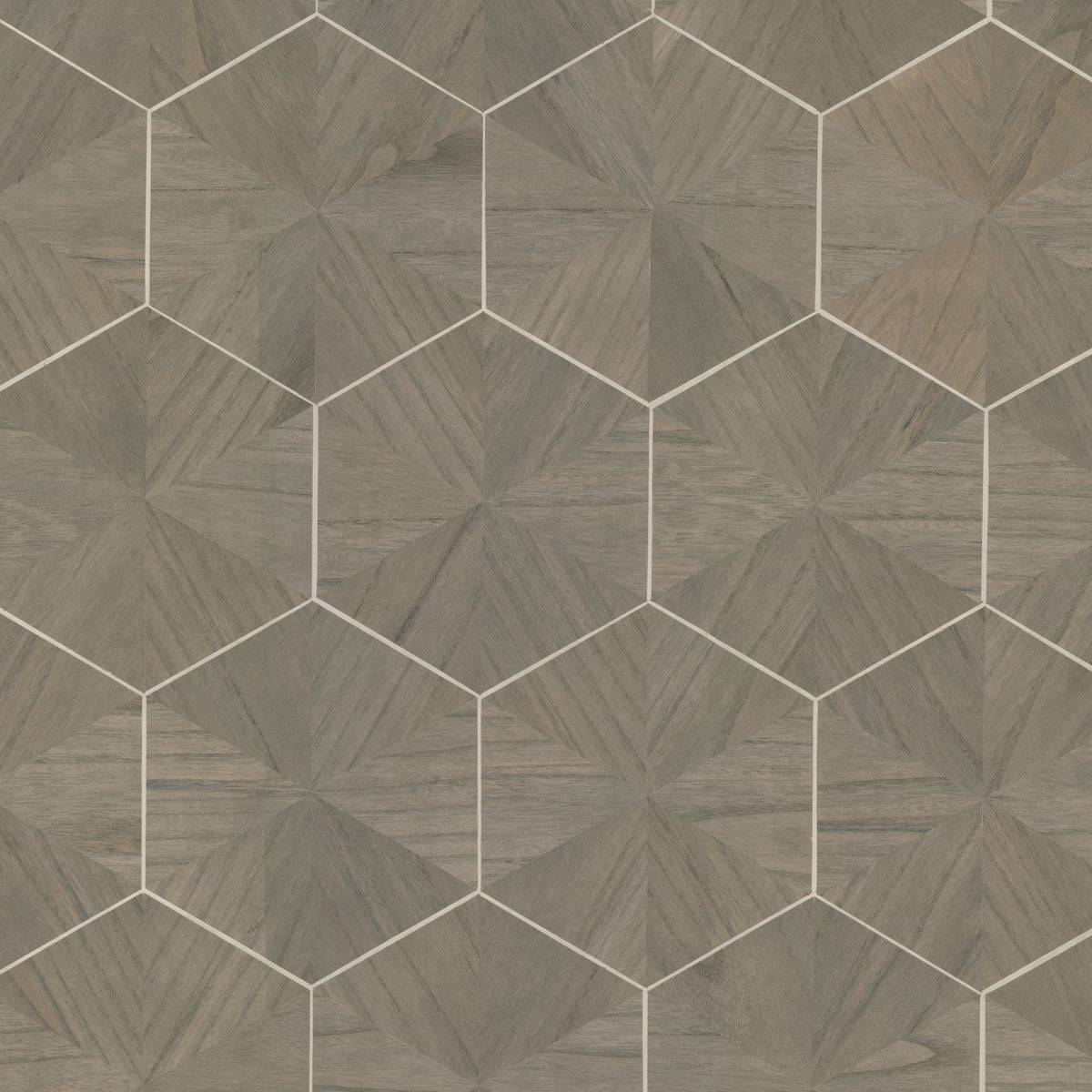 Hexagram Wood Veneer Wallpaper