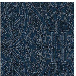 Dark Blue Ascot Damask Wallpaper - HO2133