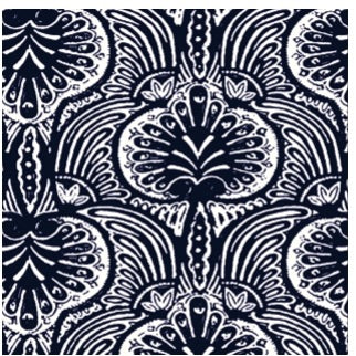 Lotus Palm Navy Wallpaper - HO2153