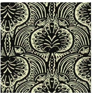 Lotus Palm Wallpaper in Off White & Black