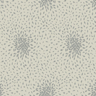 Petite Leaves Wallpaper in Beige & Silver